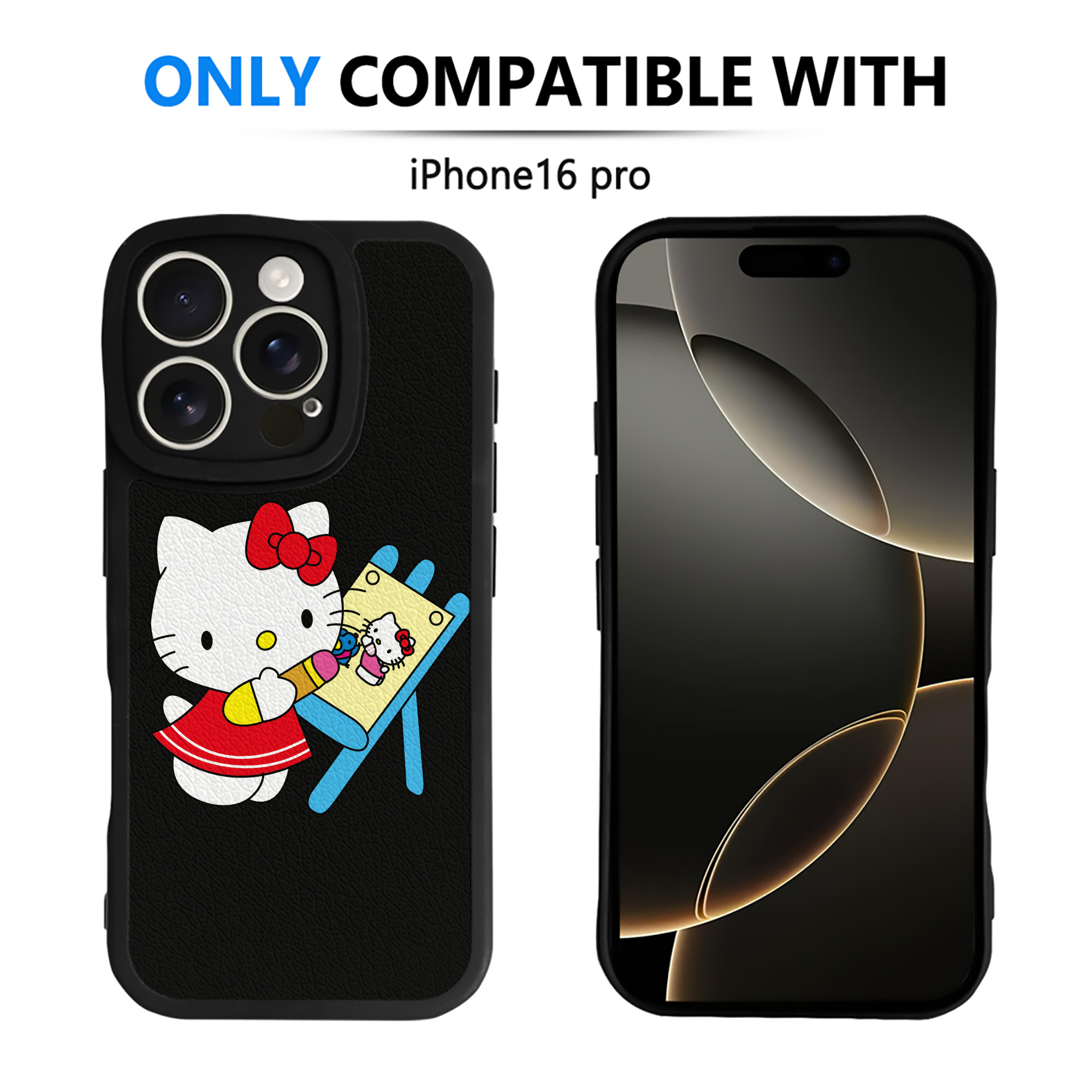 （画像用） Hello Kitty ハローキティ 【iPhone 16シリーズ対応】シリコンスマホケース（レザー調） 材質：シリコン